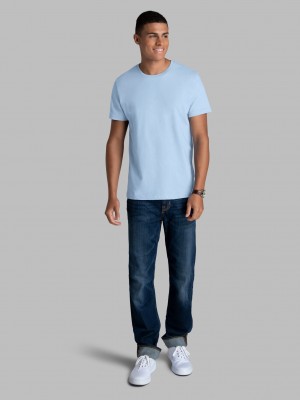 Air Blue Fruit Of The Loom Recover™ Short Sleeve Crew Men's T Shirts | XLR417069