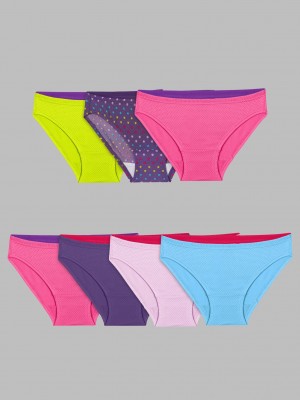 Assorted Fruit Of The Loom Girl's Breathable Micro-Mesh, 6+1 Bonus Pack Girls' Bikini | JEK302415