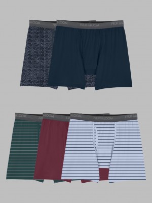 Assorted Fruit Of The Loom Micro-Stretch, 5 Pack Men's Boxer Briefs | FXJ120936