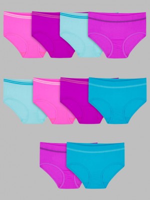 Assorted Fruit Of The Loom Seamles, 10 Pack Girls' Briefs | WVA458190