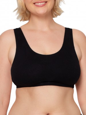 Black/Grey/Charcoal Fruit Of The Loom Tank Style Sports Bra, 3 Pack Women's Sports Bra | IAX346120