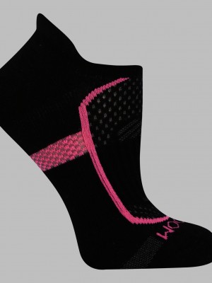 Black Assorted Black Multi Fruit Of The Loom CoolZone® No Show Tab, 6 Pack Women's Socks | WXG914520