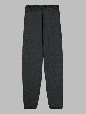 Black Fruit Of The Loom EverSoft® Fleece Elastic Bottom, Extended Sizes Men's Sweatpants | UDL423568