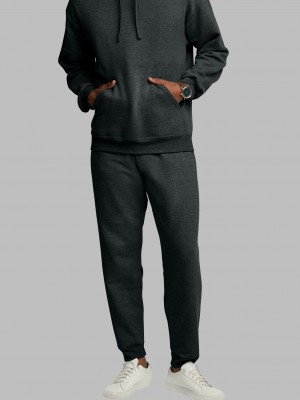 Black Fruit Of The Loom Eversoft® Fleece Jogger Men's Sweatpants | QWY926813