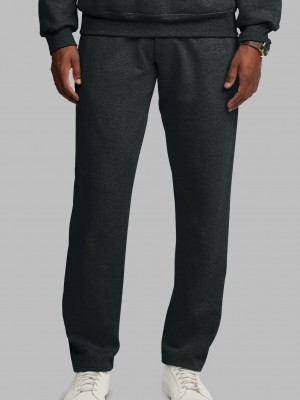 Black Fruit Of The Loom Eversoft® Fleece Open Bottom Men's Sweatpants | HAY568923