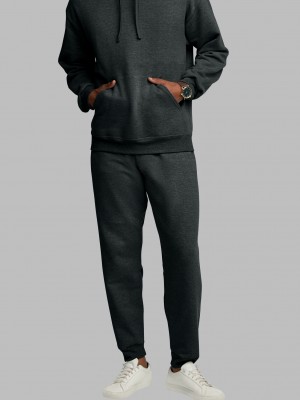 Black Fruit Of The Loom Eversoft® Fleece Jogger Men's Sweatpants | QJX405387