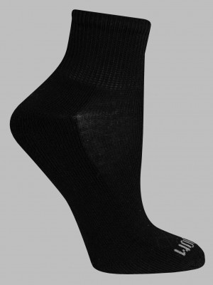 Black Fruit Of The Loom Sport Ankle Cush, 10 Pack Women's Socks | KUI709863