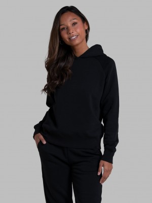 Black Ink Fruit Of The Loom Crafted Comfort Favorite Fleece Women's Sweatshirt | KTX601897