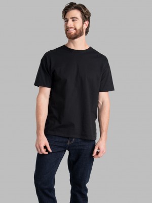 Black Ink Fruit Of The Loom Eversoft® Short Sleeve Crew, 2 Pack Men's T Shirts | FKX259741