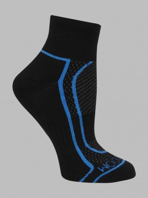 Black Multi Fruit Of The Loom Coolzone Ankle, 6 Pack Women's Socks | FAX608359