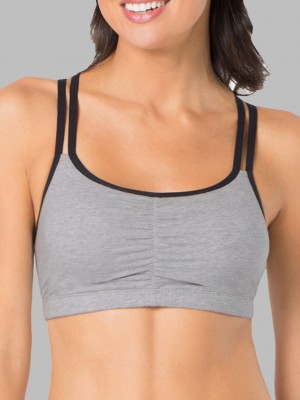 Blushing Rose With Black/Charcoal/Black Fruit Of The Loom Strappy Sports Bra, 3 Pack Women's Sports Bra | FHI861327