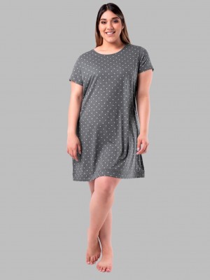 Charcoal Pin Dot Fruit Of The Loom Plus Fit for Me® Soft Breathable Women's Pajamas | WJB789326