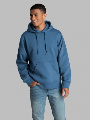 Denim Fruit Of The Loom Crafted Comfort Favorite Fleece Men's Hoodie | IUB340987