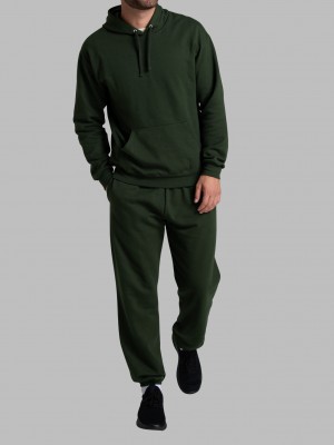 Duffle Bag Green Fruit Of The Loom EverSoft® Fleece Elastic Bottom, Extended Sizes Men's Sweatpants | UMN187240