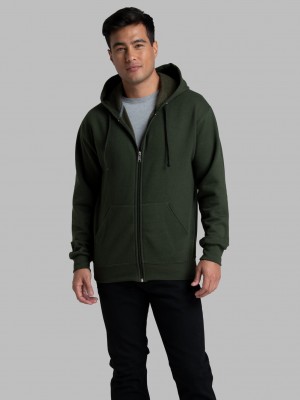 Dufflebag Fruit Of The Loom EverSoft® Fleece Full Zip, Extended Sizes Men's Hoodie | MZP750139