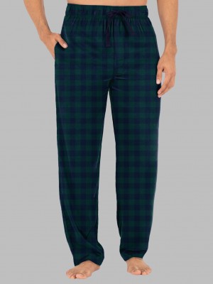 Green/Black Buffalo Fruit Of The Loom Fleece Sleep Lounge Pant Men's Sleep Pants | TFL063148