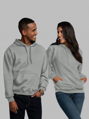 Grey Fruit Of The Loom EverSoft® Fleece Pullover Men's Hoodie | PRW942018