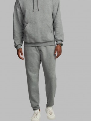 Grey Fruit Of The Loom Eversoft® Fleece Jogger Men's Sweatpants | TVJ792364