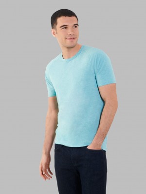 Icy Aqua Fruit Of The Loom Short Sleeve EverLight™ Raglan, 2 Pack Men's T Shirts | ERP728154