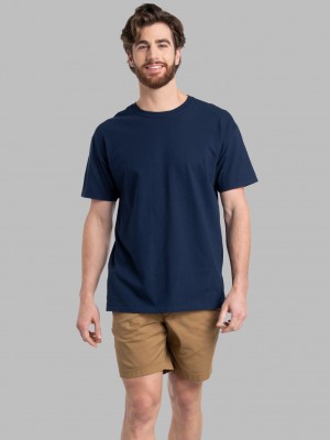 Jnavy Fruit Of The Loom Eversoft® Short Sleeve Crew, Extended Sizes 2 Pack Men's T Shirts | AWO492678