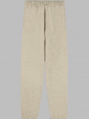 Khaki Fruit Of The Loom EverSoft® Fleece Elastic Bottom Men's Sweatpants | QCF073869