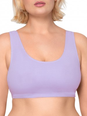 Lilac Whisper/White/Grey Fruit Of The Loom Tank Style Sports Bra, 3 Pack Women's Sports Bra | BKQ147905