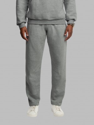 Medium Grey Fruit Of The Loom Eversoft® Fleece Open Bottom Men's Sweatpants | NFK392765