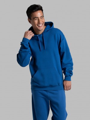 Mel Blue Fruit Of The Loom EverSoft® Fleece Pullover Men's Hoodie | SVA748592