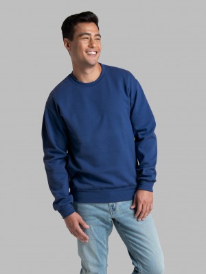 Mel Blue Fruit Of The Loom EverSoft® Fleece Crew Men's Sweatshirt | ORC067984