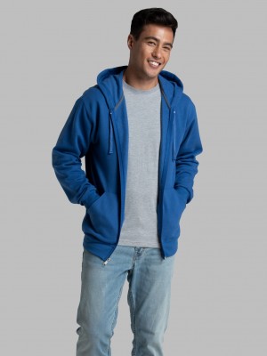 Mel Blue Fruit Of The Loom EverSoft® Fleece Full Zip, Extended Sizes Women's Hoodie | AHG394561