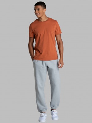 Mineral Grey Fruit Of The Loom Crafted Comfort Favorite Fleece Men's Sweatpants | UWY620458