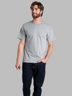 Mineral Grey Fruit Of The Loom Eversoft® Short Sleeve Crew, 2 Pack Men's T Shirts | RNY298406