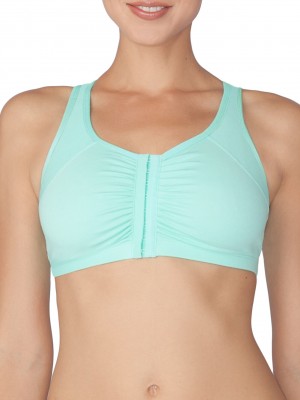 Mint Chip/White Fruit Of The Loom Front Close Racerback Sport Bra, 2-Pack Women's Sports Bra | FXA638145