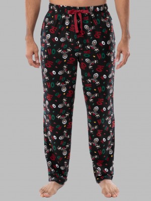 Reindeer/Navy Fruit Of The Loom Holiday Plaid Microfleece, 2 Pack Men's Sleep Pants | KOJ471802