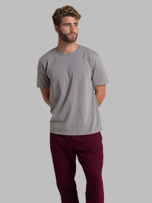 Rock Fruit Of The Loom Garment Dyed Crew Men's T Shirts | UML416598