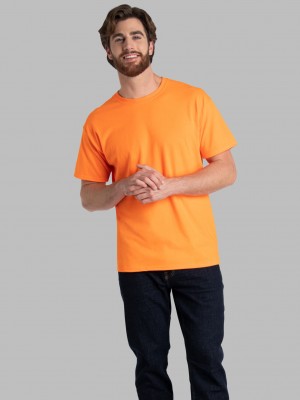 Safety Orange Fruit Of The Loom Eversoft® Short Sleeve Crew, 2 Pack Men's T Shirts | RET721483