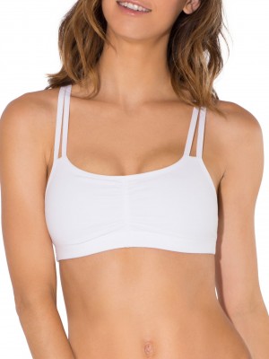 Skinny Stripe/White/Blushing Rose Fruit Of The Loom Strappy Sports Bra, 3 Pack Women's Sports Bra | FIB568279