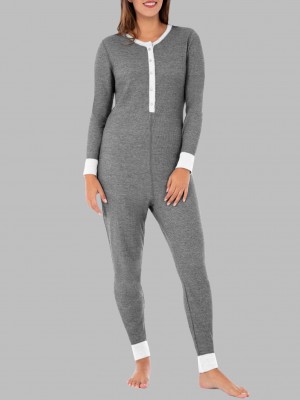 Smoke Injection Fruit Of The Loom Waffle Women's Union Suit | MDF498210