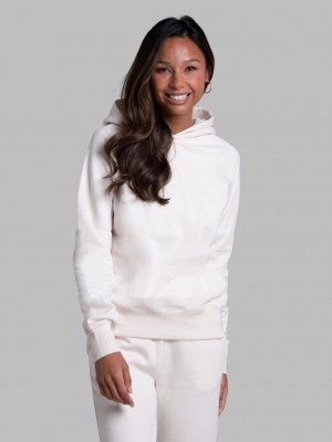 Sweet Cream Fruit Of The Loom Crafted Comfort Favorite Fleece Women's Sweatshirt | EFO713094