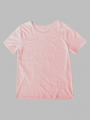 Sweetheart Pink Fruit Of The Loom Crafted Comfort Artisan Tee™ Crew Women's T Shirts | WIZ491537