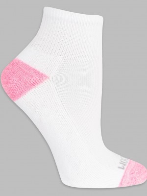 White/Multi Fruit Of The Loom Sport Ankle Cush, 10 Pack Women's Socks | SMJ504819