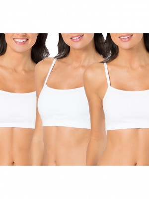 White/White/White Fruit Of The Loom Strappy Sports Bra, 3 Pack Women's Sports Bra | MYI081245