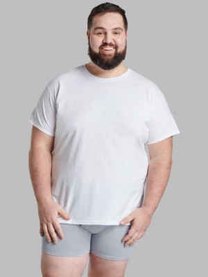 White Fruit Of The Loom Big Short Sleeve Crew, 6 Pack Men's T Shirts | GKB649381