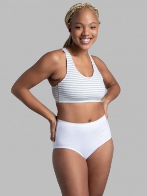 White Fruit Of The Loom Cotton, 10 Pack Women's Briefs | ETJ239854