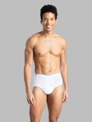 White Fruit Of The Loom Cotton, Extended Sizes 8 Pack Men's Briefs | LNW054827