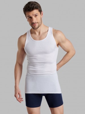 White Fruit Of The Loom Premium A-Shirt, 4 Pack Men's Undershirts | YKH974853