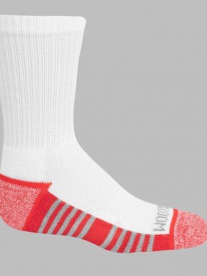 White Fruit Of The Loom Sport Crew, 10 Pack Boys' Socks | JEV104635