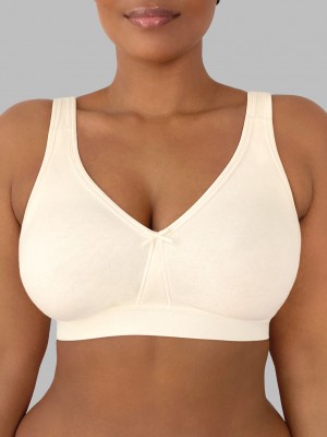 Wire Pristine Fruit Of The Loom Plus Size Beyond Soft Wireless Cotton Bra Women's Wirefree Bra | SDV269504