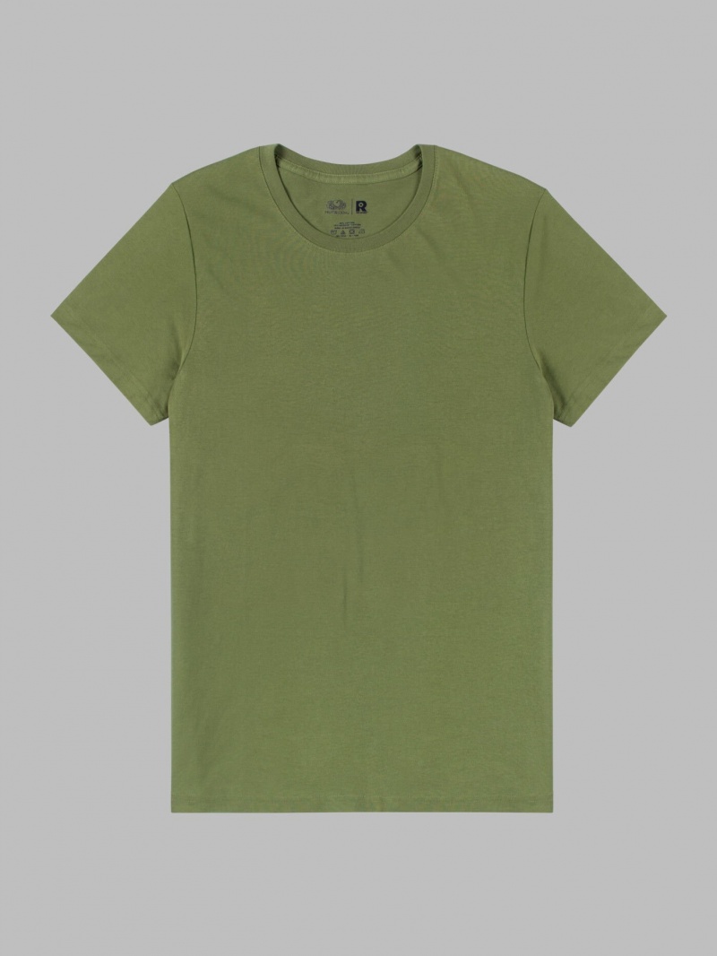 Antique Green Fruit Of The Loom Recover™ Short Sleeve Crew Women's T Shirts | YGW172839