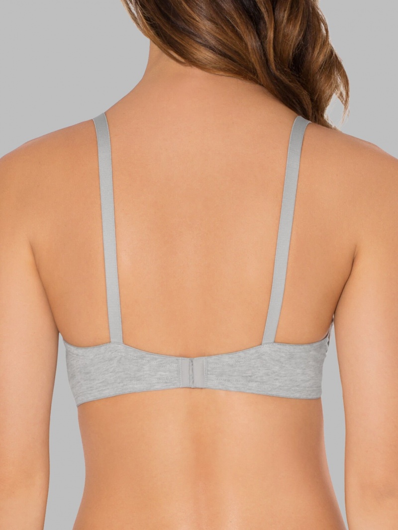 Black/Grey Fruit Of The Loom T-Shirt Bra, 2 Pack Women's Underwire Bra | UWK416753